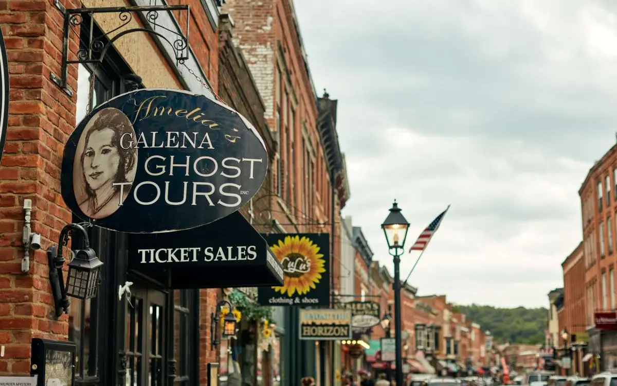 A business sign on a main street