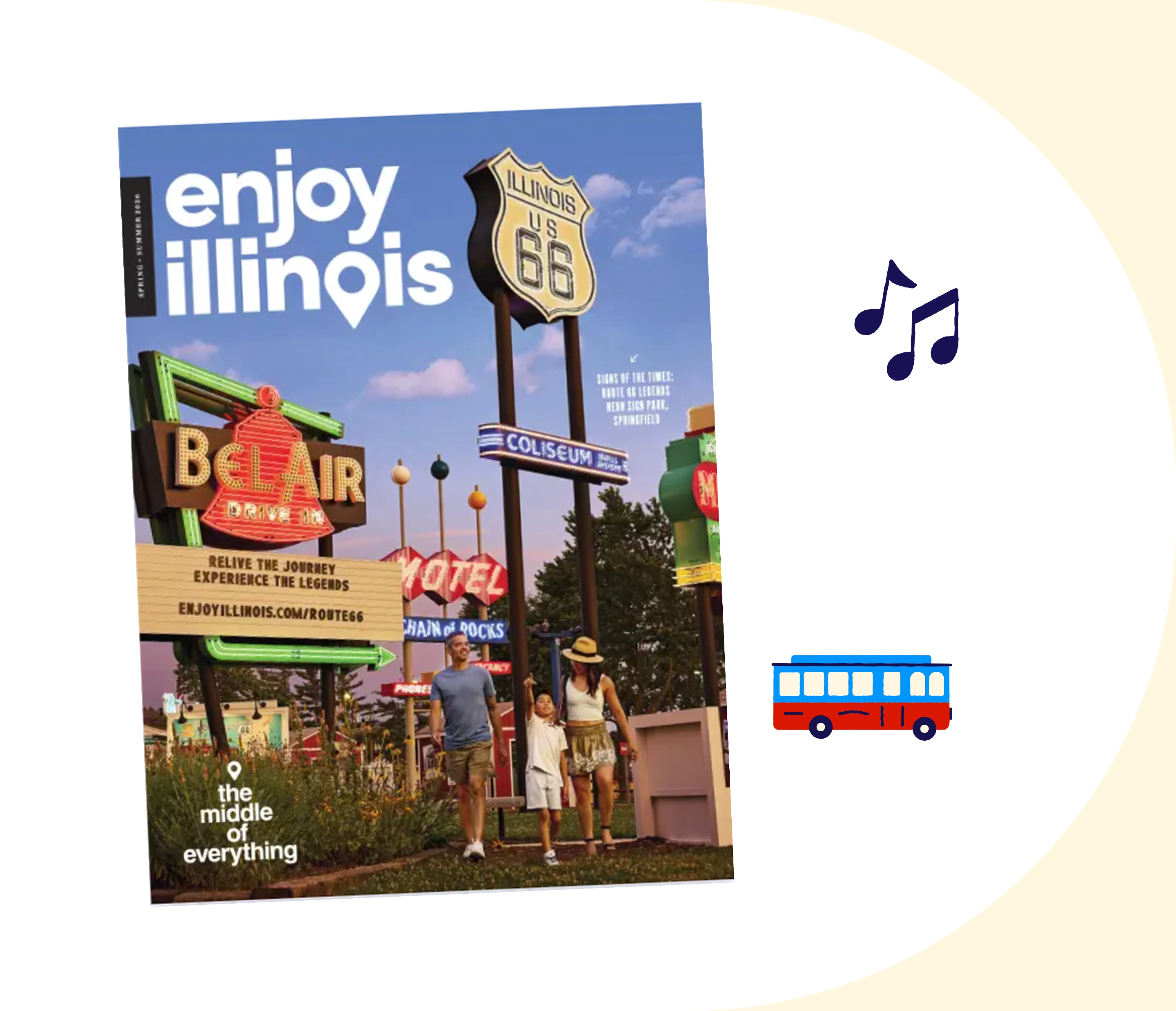 Collage of Flowers and People Biking in Illinois