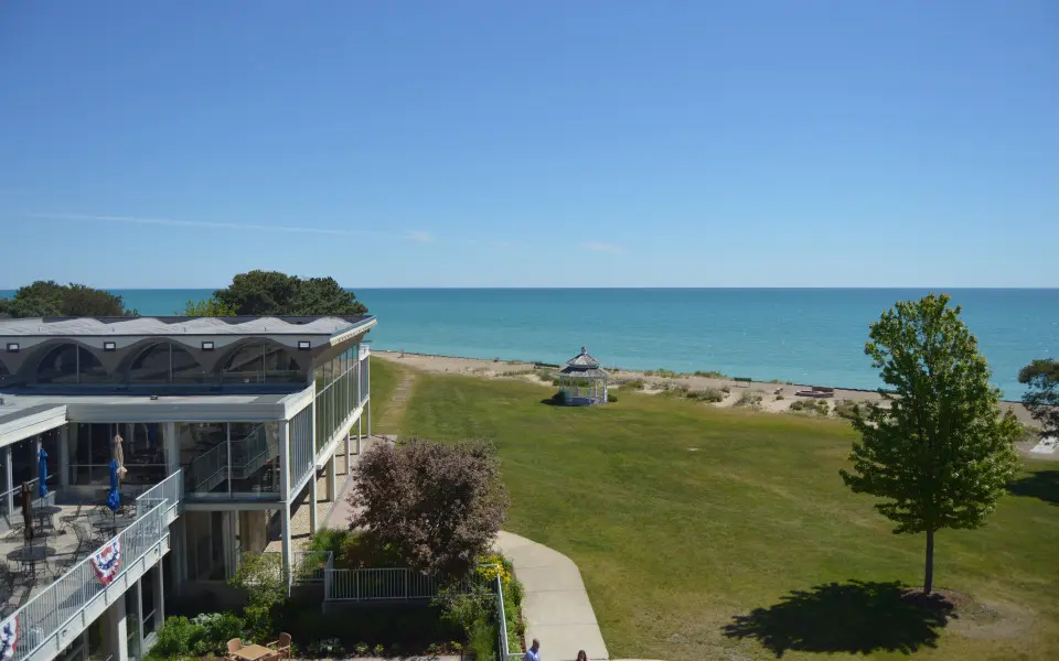 Hotel over-looking a beach