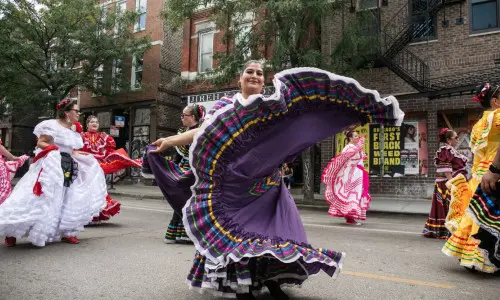 Ladies dancing with big skirts