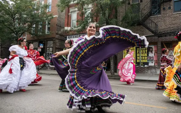 Ladies dancing with big skirts