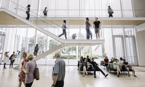 People inside building at the Art Institute of Chicago