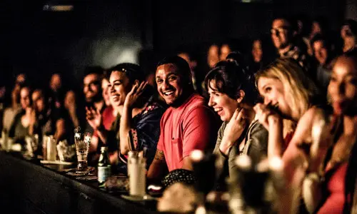 A crowd enjoys a show at Second City in Chicago. 