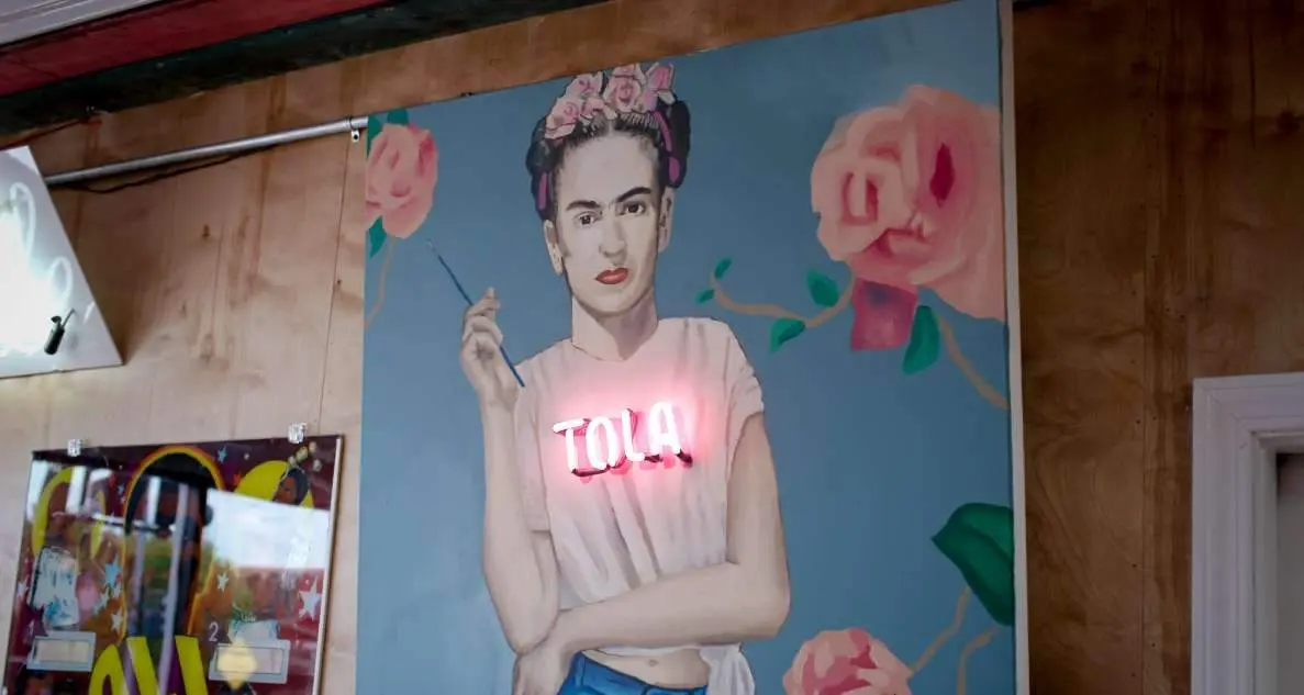 A painting of a woman