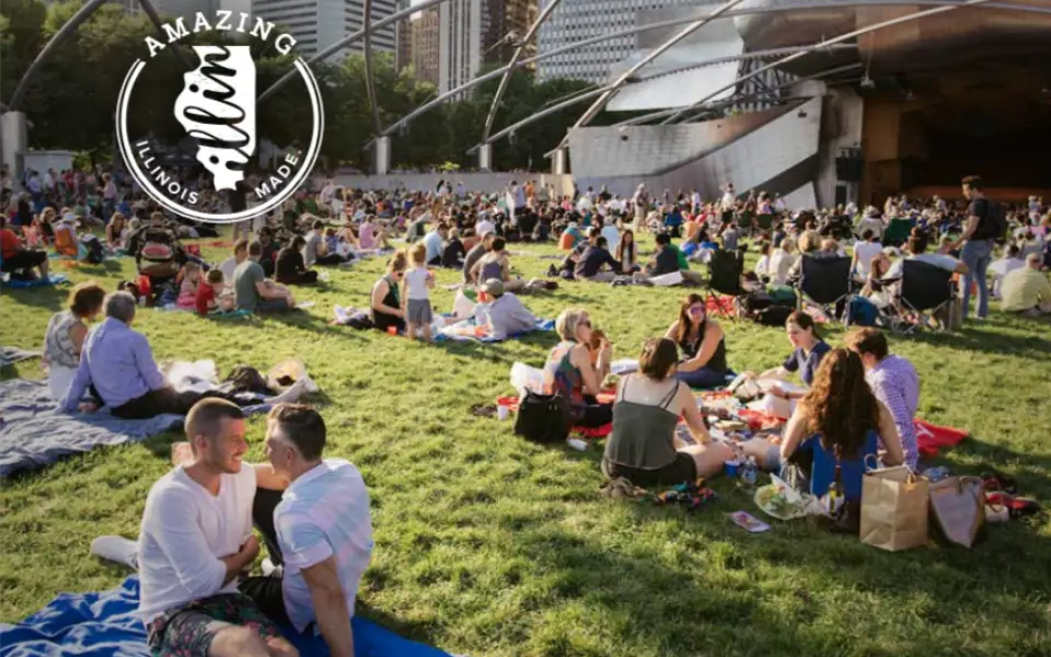 People having a picnic.