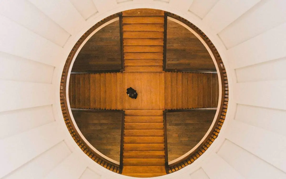 Aerial shot of the dome of Old State Capitol, Springfield, Illinois.