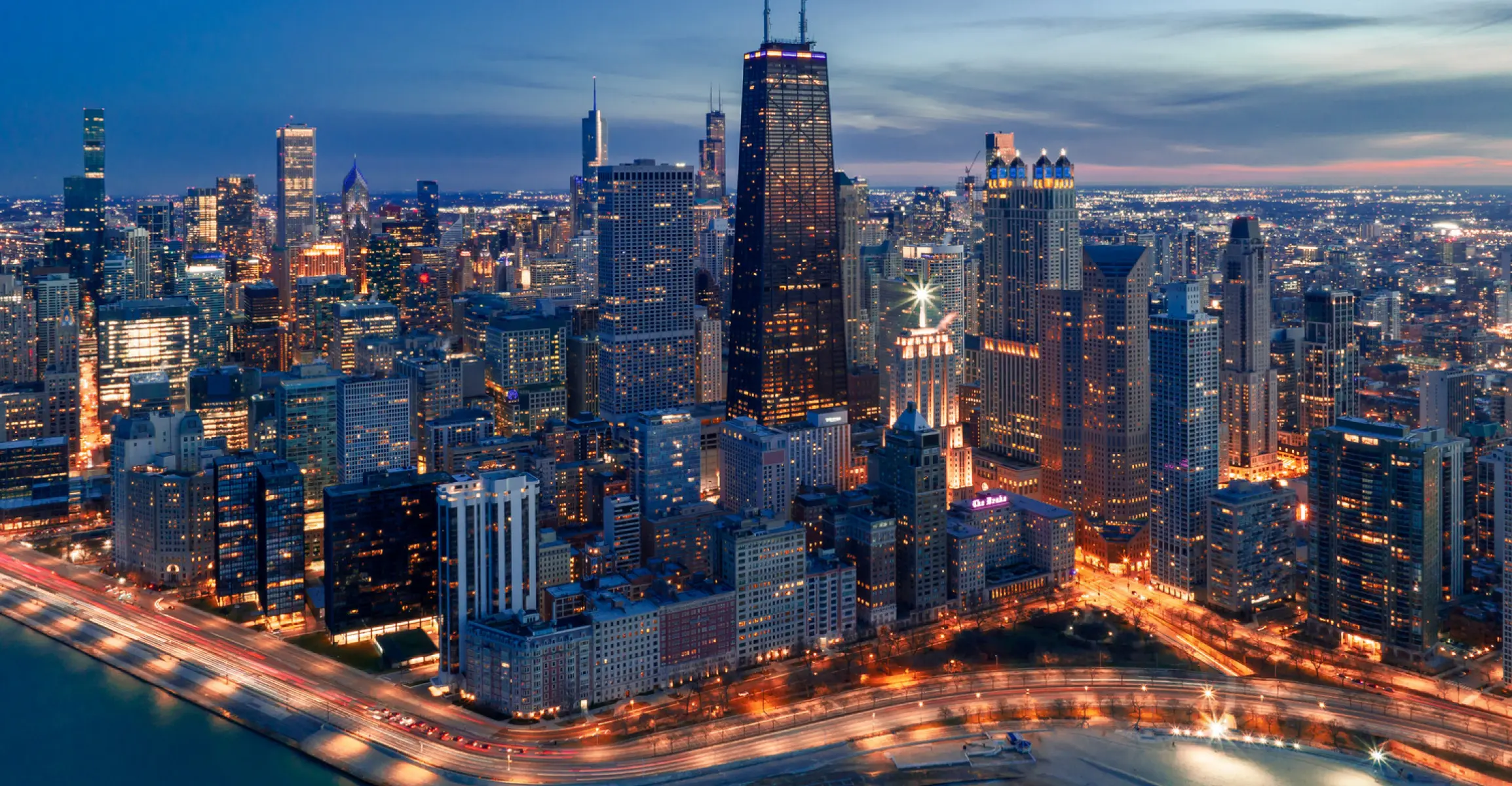 Sunset on the Chicago skyline