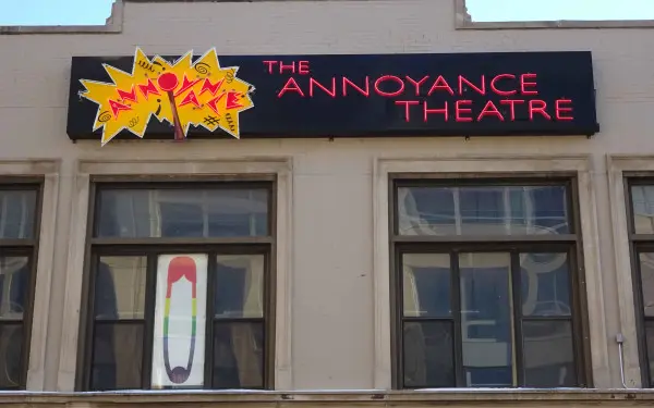 The exterior of Annoyance Theater in Chicago’s Lakeview neighborhood