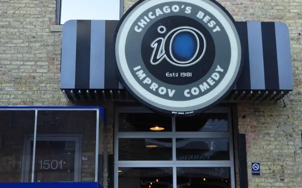 The exterior of iO Theater, formerly known as Improv Olympic