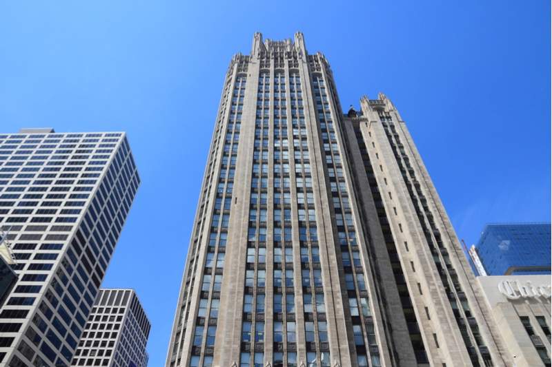 The neo-gothic Tribune Tower building in Chicago