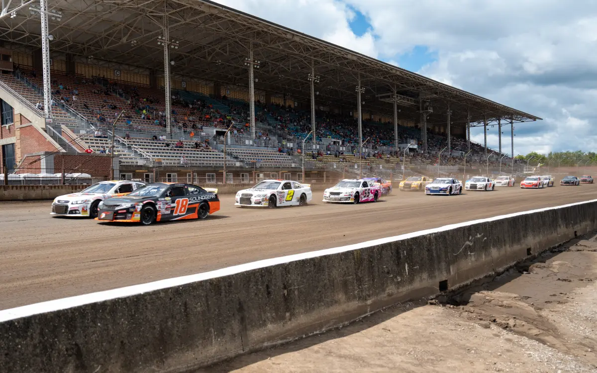 Cars on a race track