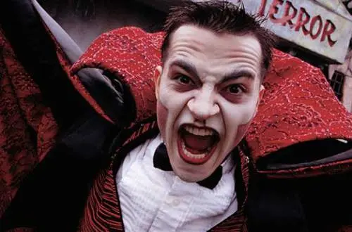 Man dressed up as Dracula