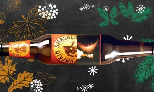 Pumpkin Smasher malt craft beer brewed with Pumpkin and spices, and Jingle Java Holiday Stout,  brewed inIllinois