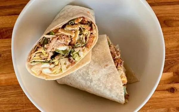Fresh chicken caesar wrap from Forage Kitchen.