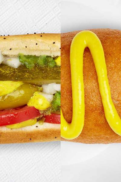 Half hotdog and half corndog 