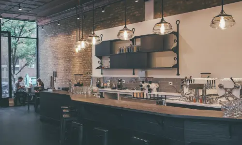 The front counter at Ipsento Coffee.