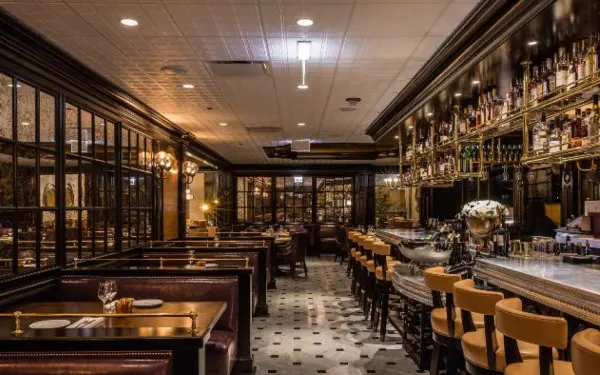 An empty restaurant and bar