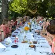 People eating outside