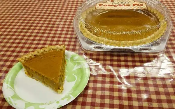 Homemade pumpkin pie from the bakery at Curtis Orchard in Champaign-Urbana.