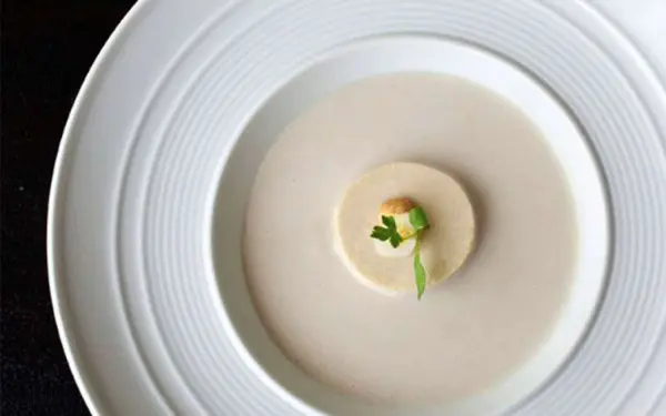 A plate of food at a fine dining restaurant