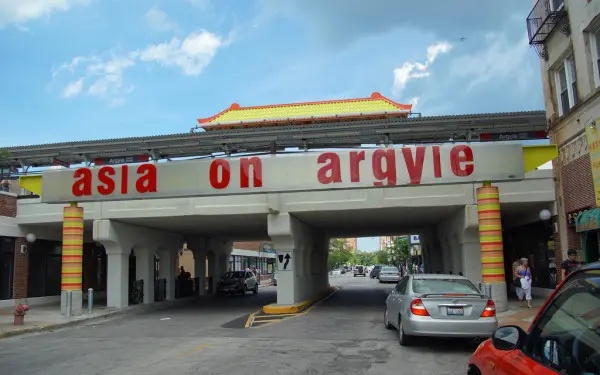 Street view of the Asian on Argyle signage