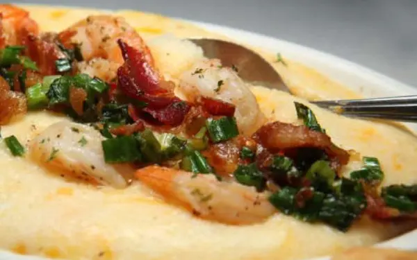 A Shrimp and cheese grit