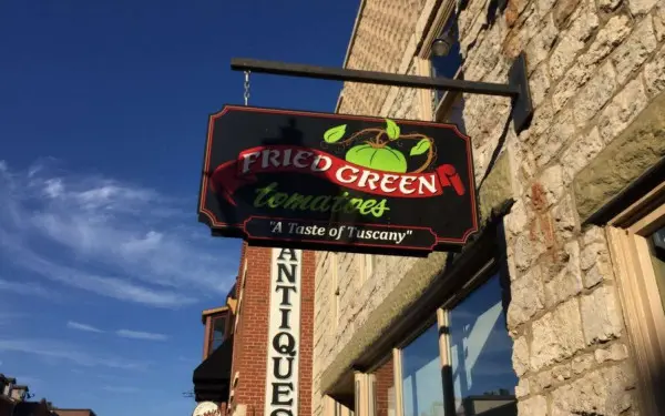 Sign for fried green tomatoes restaurant