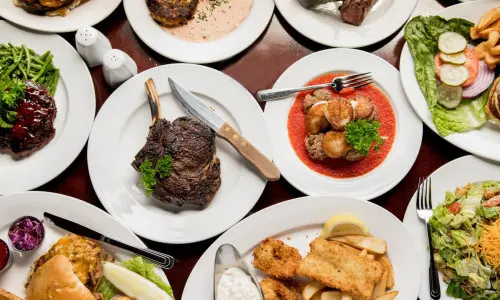 Wide variety of dishes in one photo from Champaign County.