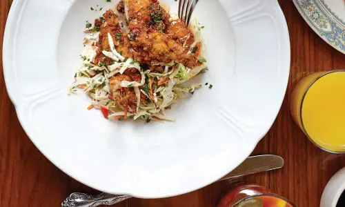 Chicken salad on plate