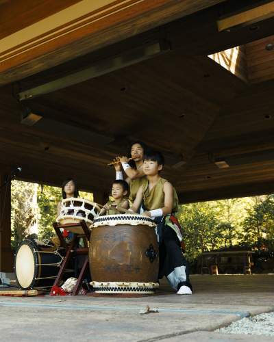 A group perform at Anderson Japanese Gardens in Rockford
