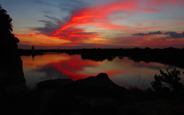 A beautiful sunset over the fox and illinois rivers in ottawa