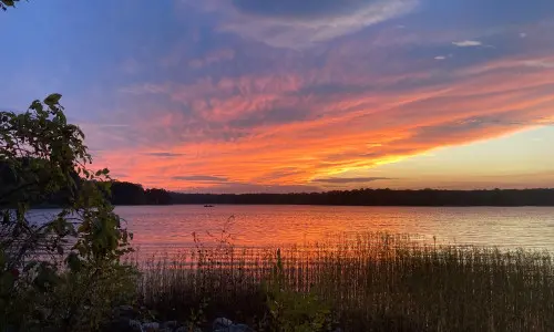 Sunset over a lake