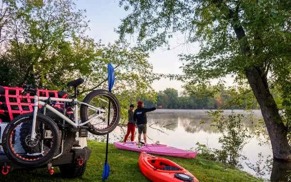 Gear next to a river