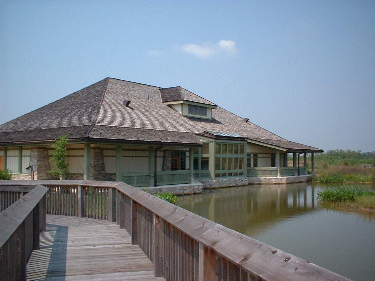 Boardwalk leading to the Cache River Information Center at the Cache River Wetlands