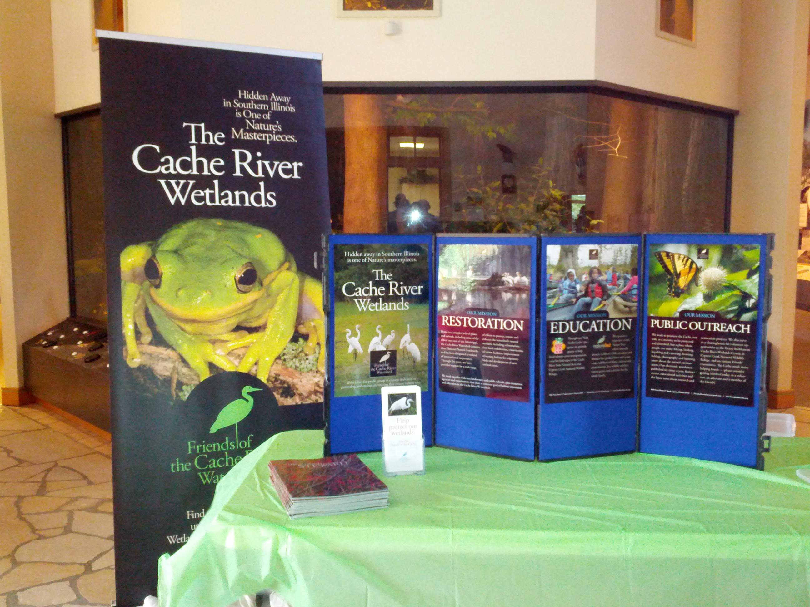 Information displays in the information center at the Cache River Wetlands
