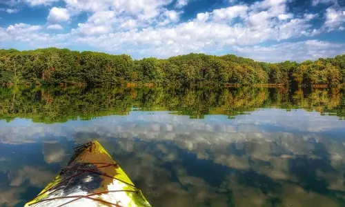 Kayaking on a lake