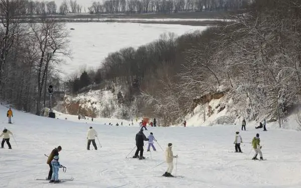 People Skiing at Chestnut Mountain