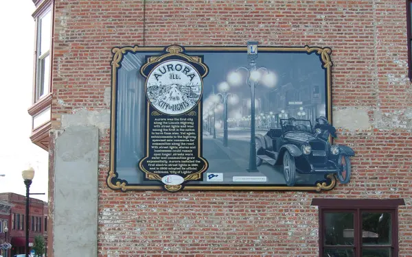 Brick building mural