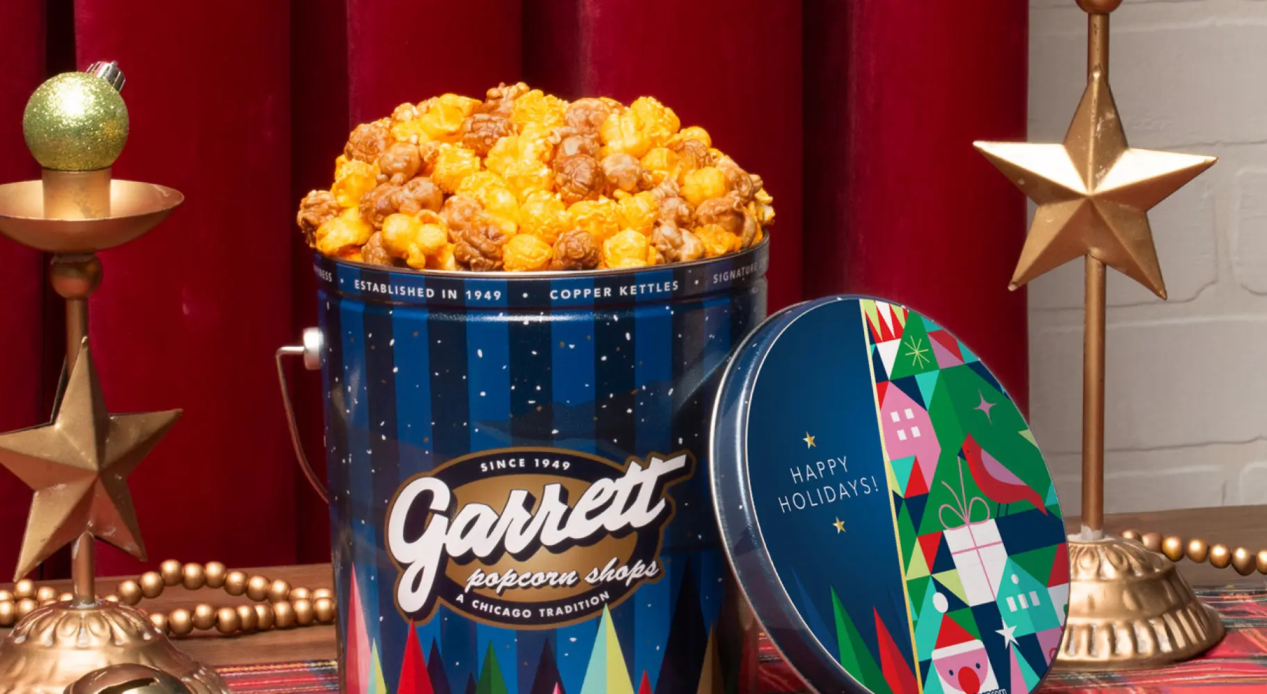 Garrett Popcorn Happy Holidays Tin