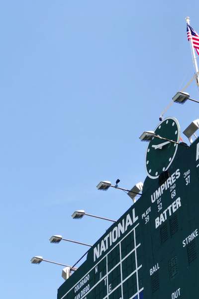 Part of the scoreboard at wrigley field the chicago cubs