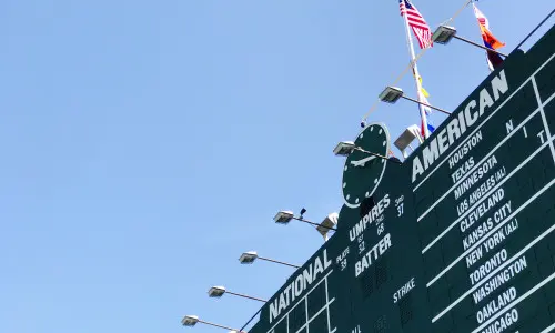 Part of the scoreboard at wrigley field the chicago cubs