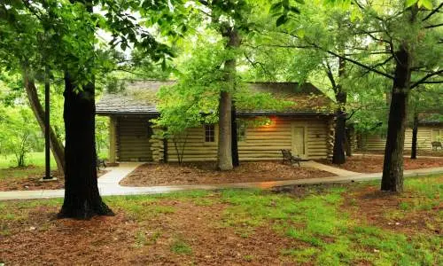 A log cabins among the trees