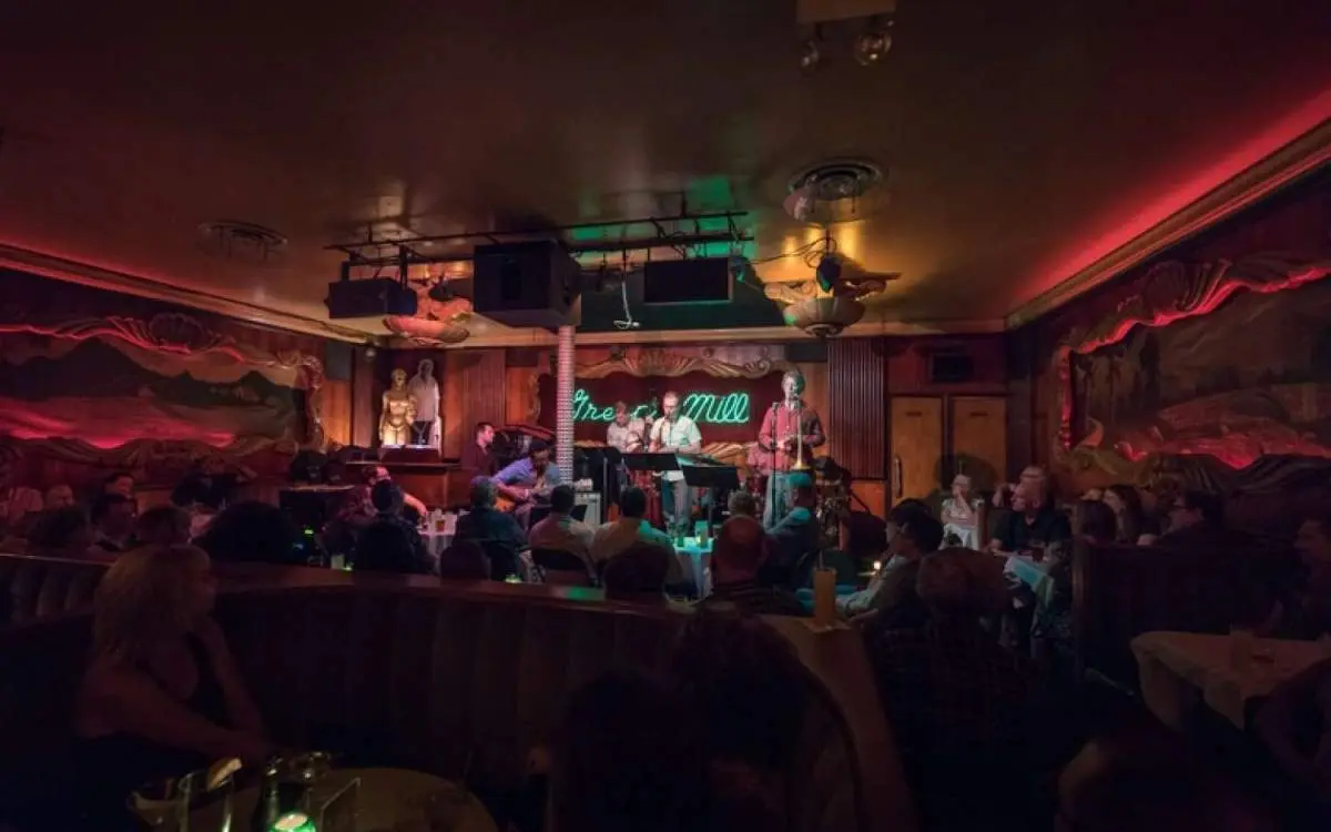 A band performing on stage at The Green Mill