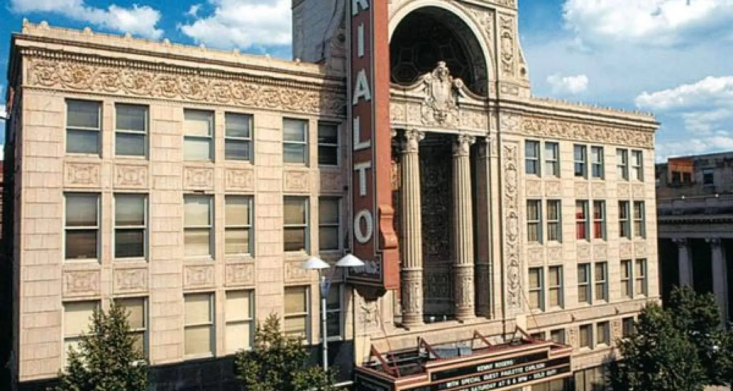 The exterior of the rialto square theatre