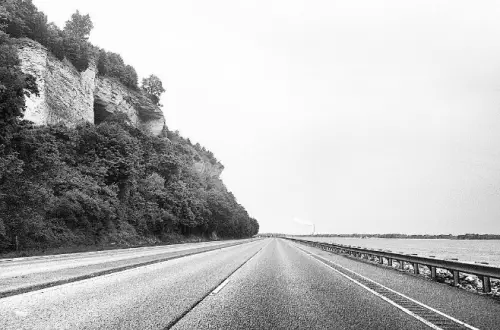 A road next to the sea