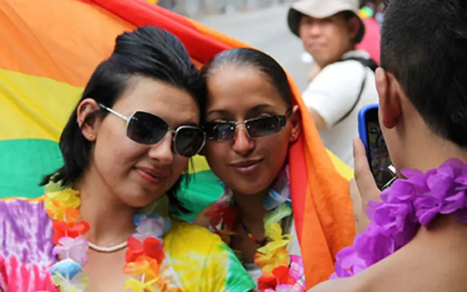 Taking a photo at pridefest