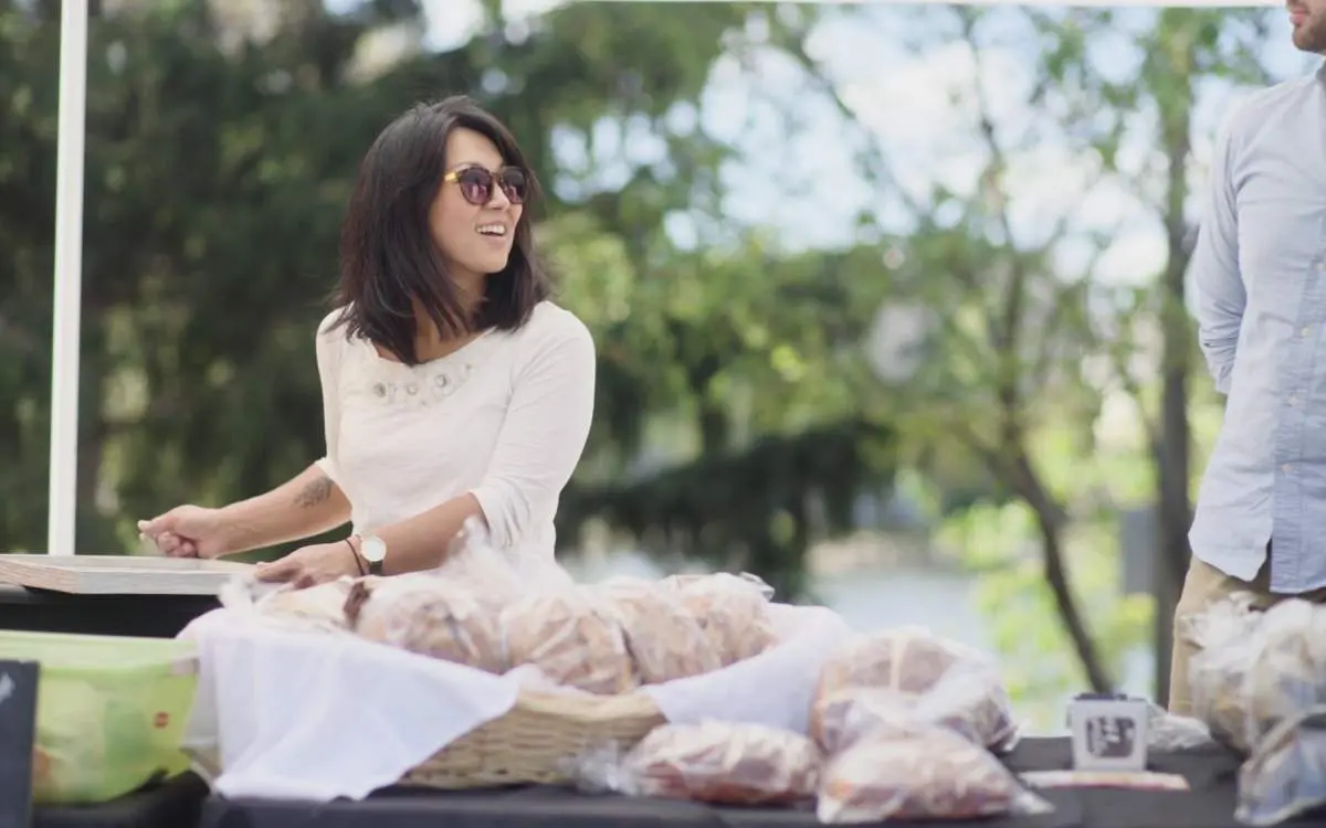 Jojo Gendenbaatar at her Crust and Crumbles bakery market stall