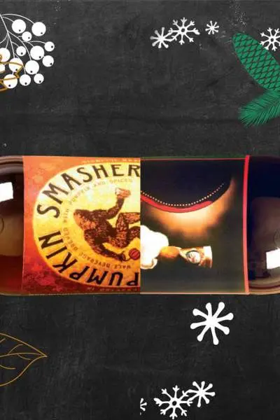 Pumpkin Smasher malt craft beer brewed with Pumpkin and spices, and Jingle Java Holiday Stout, brewed inIllinois