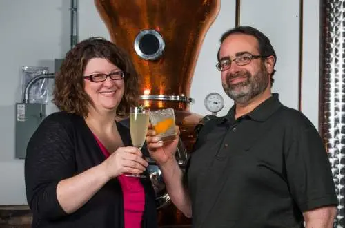 Two people drinking