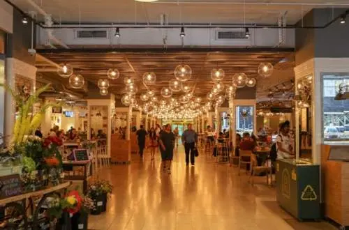 Inside a restaurant